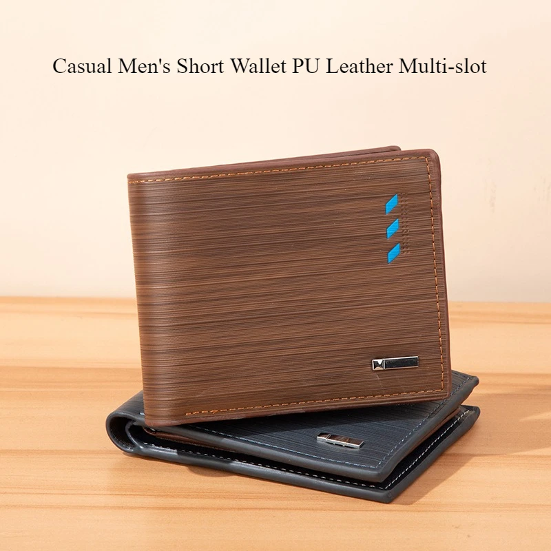 

Casual Men's Short Wallet PU Leather Multi-slot Credit Card Holder Slim Purse coin purse billetera hombre