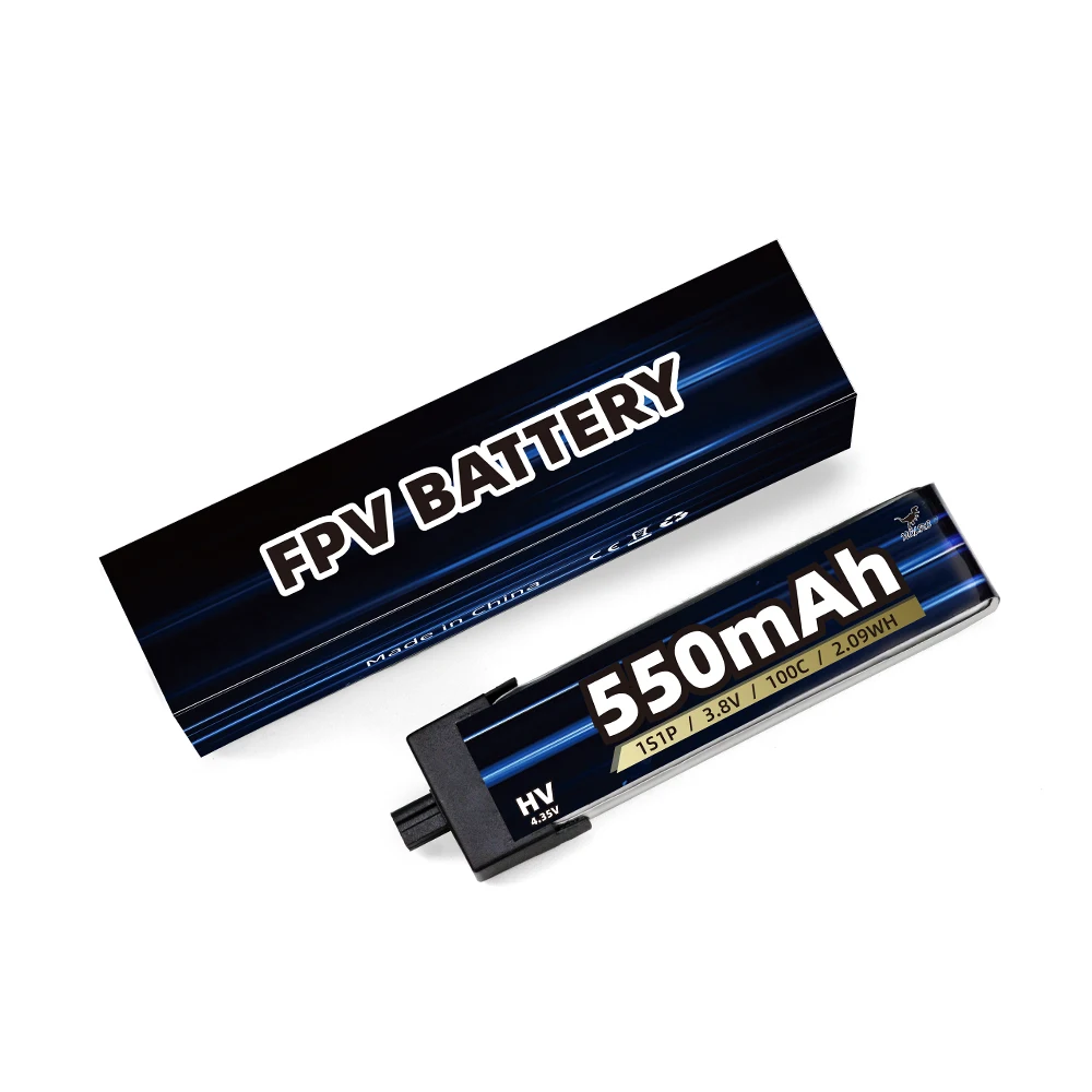 5PCS HGLRC 550mAh 1S 3.8V 100C Battery With A30 Plug Compatible with Drashark for RC FPV Racing Drone