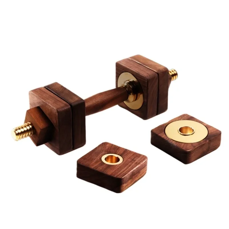 

Black walnut brass dumbbells