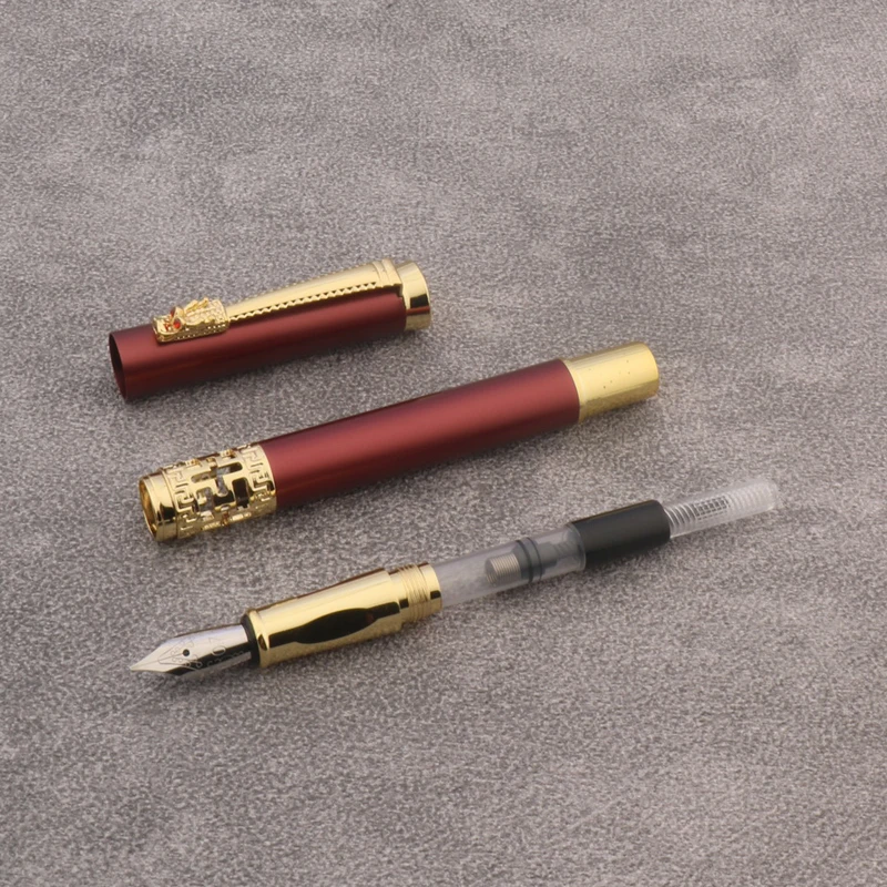 1pc Parallel Fountain Pen Frosted red Calligraphy Pen 0.7/1.1/1.5/1.9/2.5/2.9mm Nib Office Supplies Ink Pens