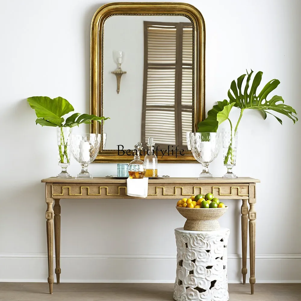 

yj9 Square Mirror Gold American Bathroom Mirror Entrance Mirror Bathroom