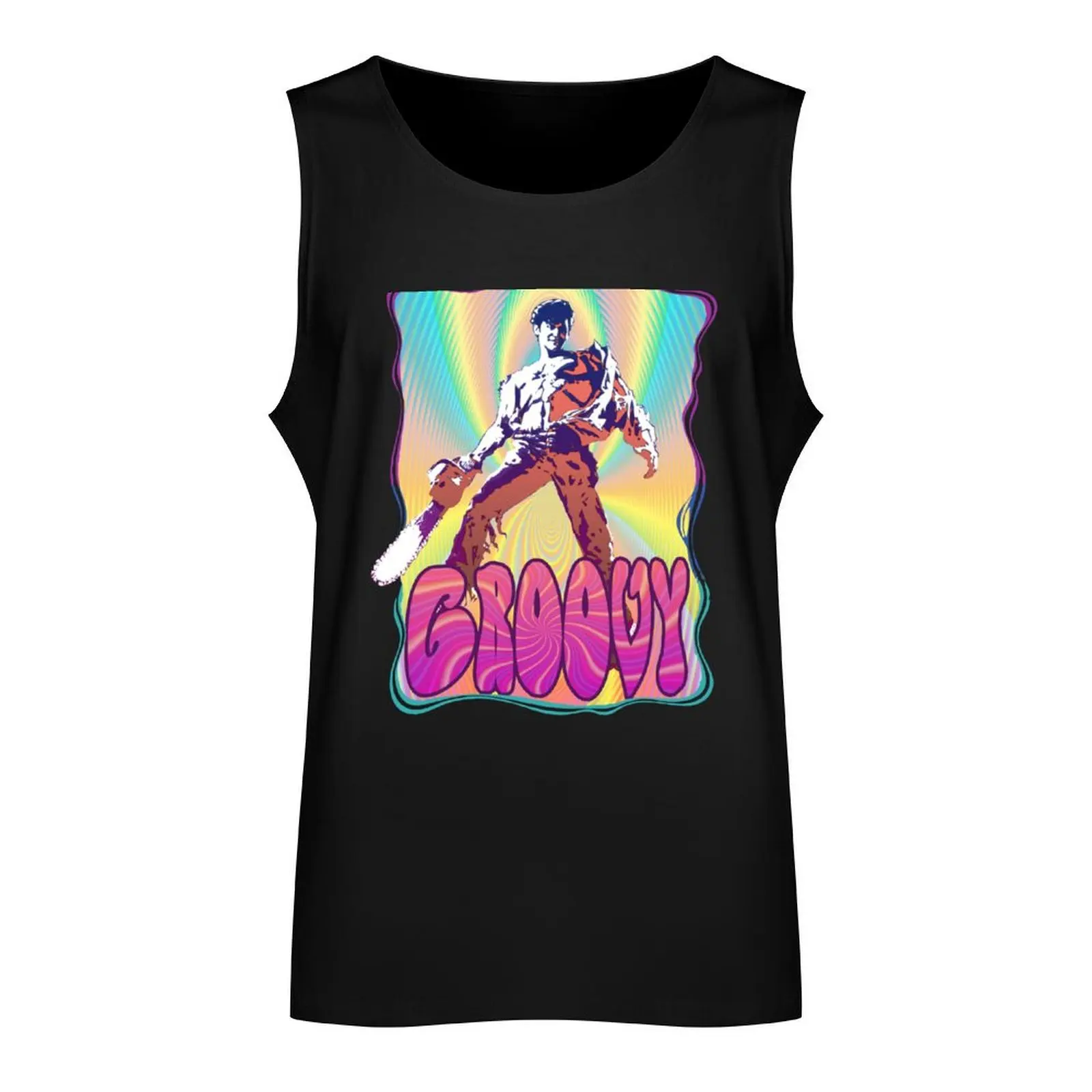 Evil Dead Ash Williams Groovy Tank Top Sportswear for men sleeveless t-shirts for men