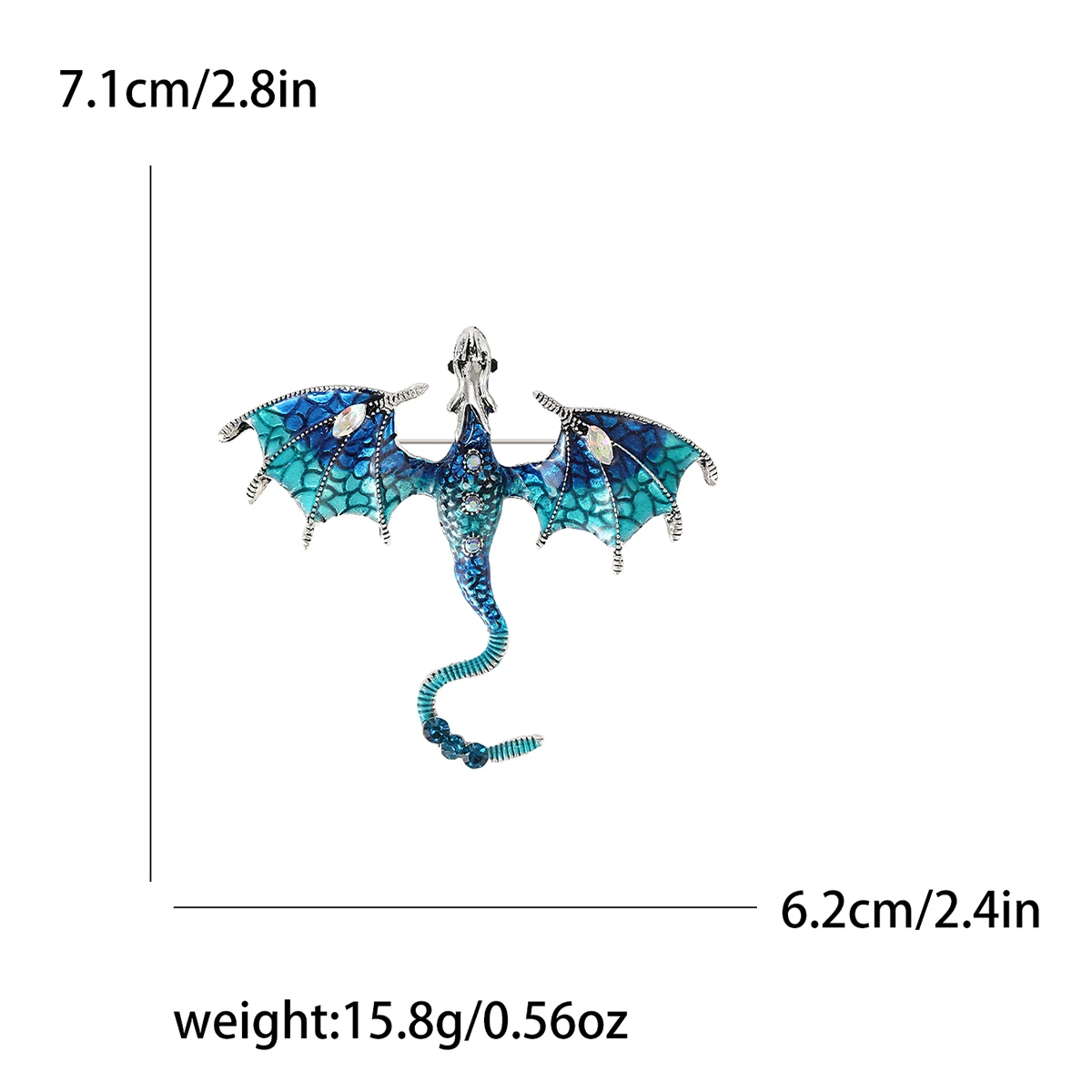Beaut&Berry Hot Trendy Enamel Flying Dragon Brooches for Women Unisex Animal Pins Office Party Casual Accessories Gifts