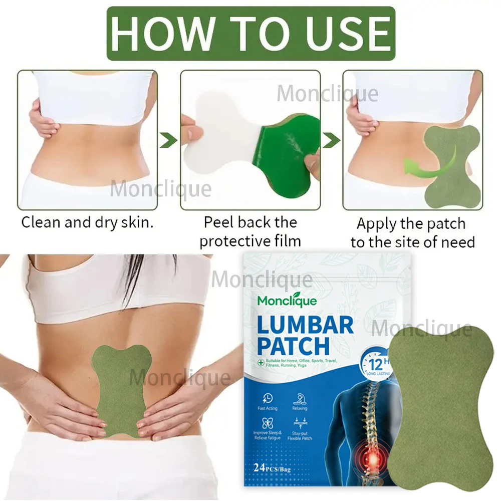 24-72PCS Lumbar Patch Waist Breathable Paste Spine Support Bandage Skin-friendly Back Relaxation Care Anti-fatigue
