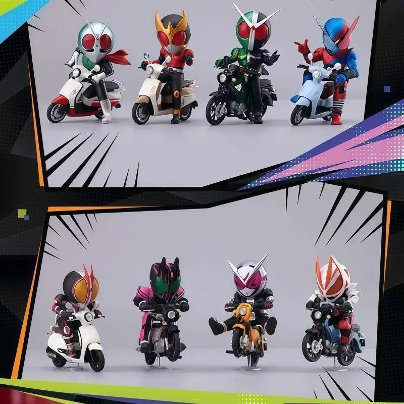 

Коллекционная фигурка Bandai Kamen Rider BNFIGURE Q EV Series в слепой упаковке с мотоциклом Honda, высокодетализированная модель для коллекционеров и демонстрации