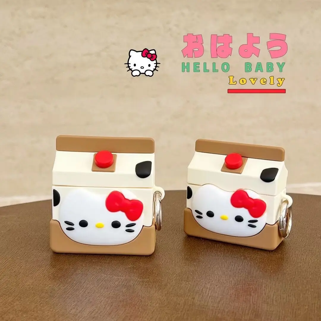 For Airpods Pro 2 Case,Hello Kitty Milk Bottle For Airpods 3 Case,Protective Earphone Silicone Cover For Airpods Pro Case Funda