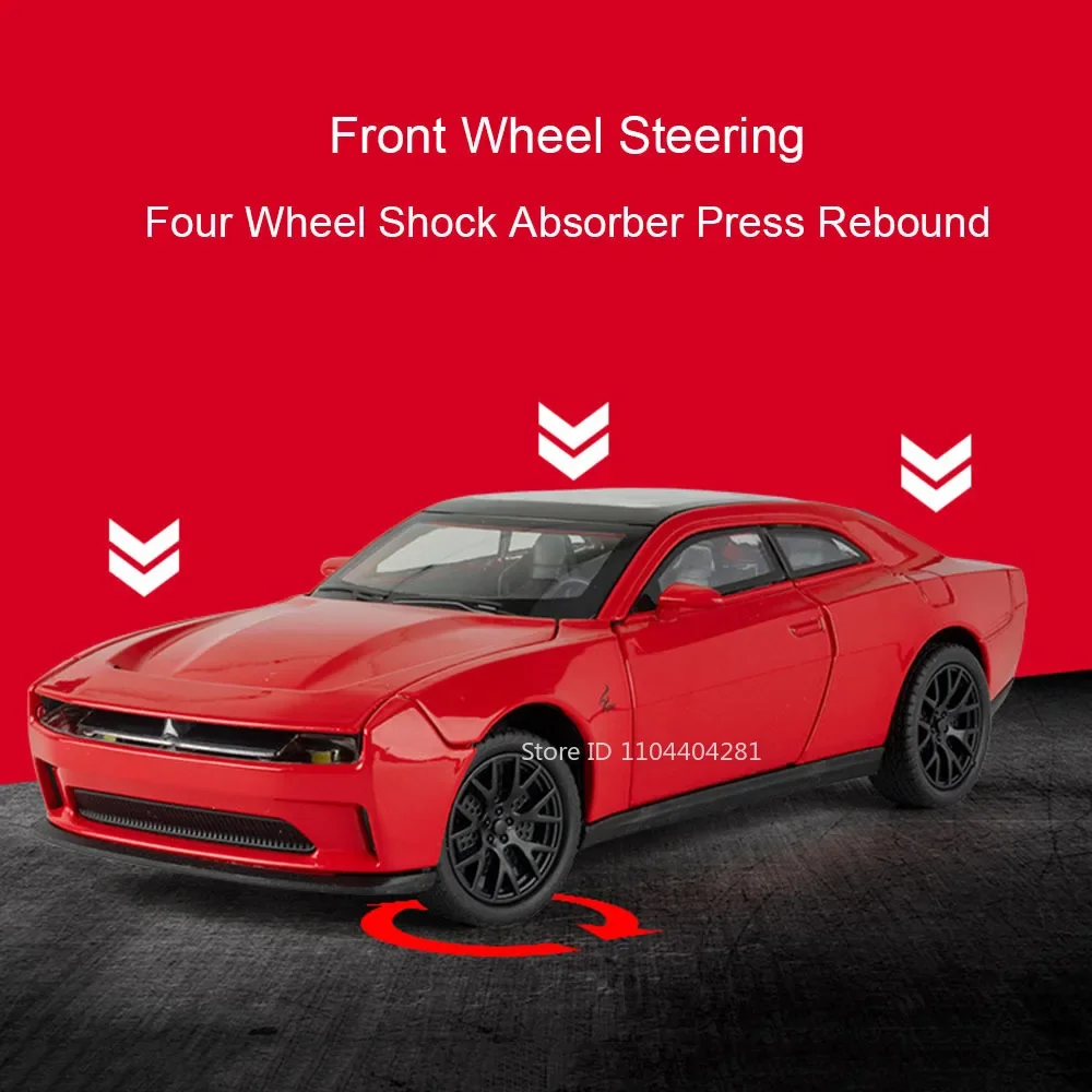 1:32 Challenger Hellcat modèle Miniature en alliage moulé sous pression voiture jouets portes ouvert son lumière retirer véhicules garçon cadeaux de noël