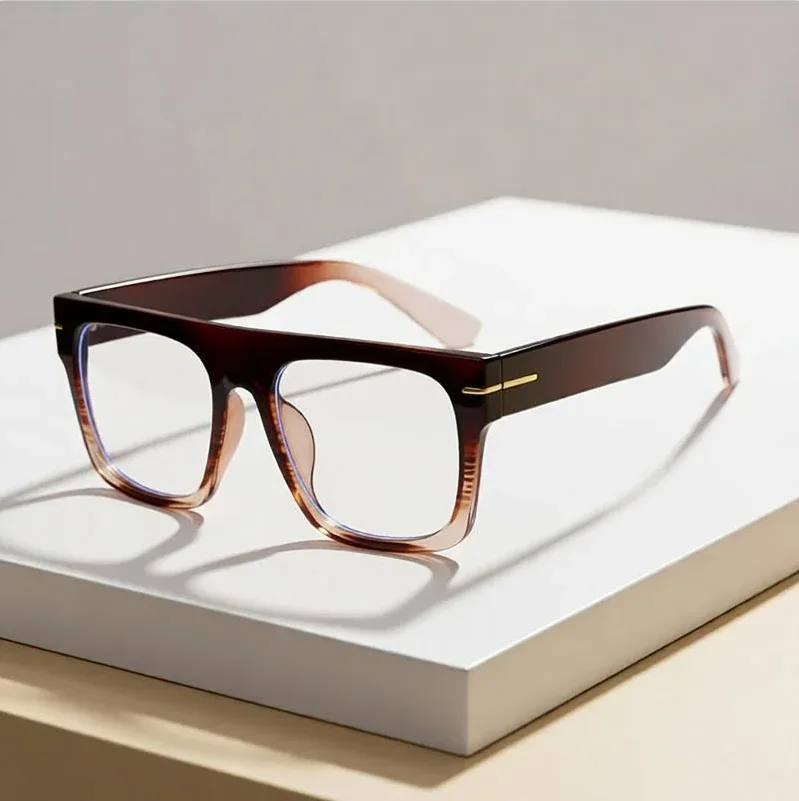 Luxuriöse Marken-Design-Lesebrille mit großem Rahmen und quadratischer Form für Männer und Frauen, klassische Business-Lesebrille mit Blaulichtfilter HS – Detail 3