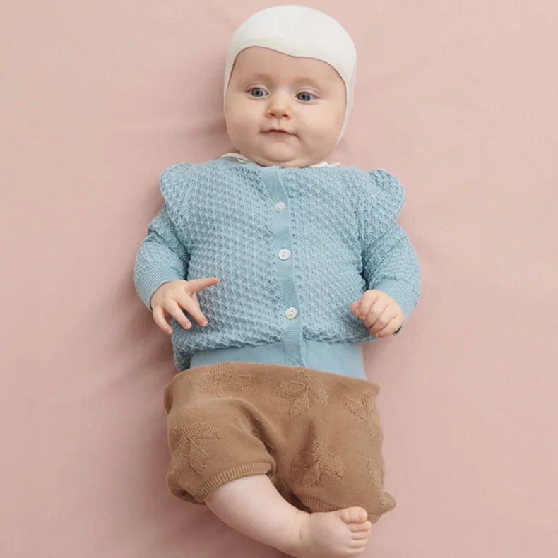 Girl Thin Knitted Cardigan 2026 Pure Cotton Sunscreen Clothes for Babies