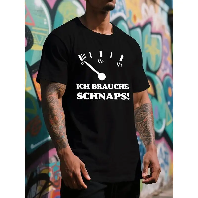 

Funny German Ich Brauche Schnaps T-shirt, Oktoberfest Drinking Party Tee, Men's German Alcohol Lover Gift, Casual Pub Shirts