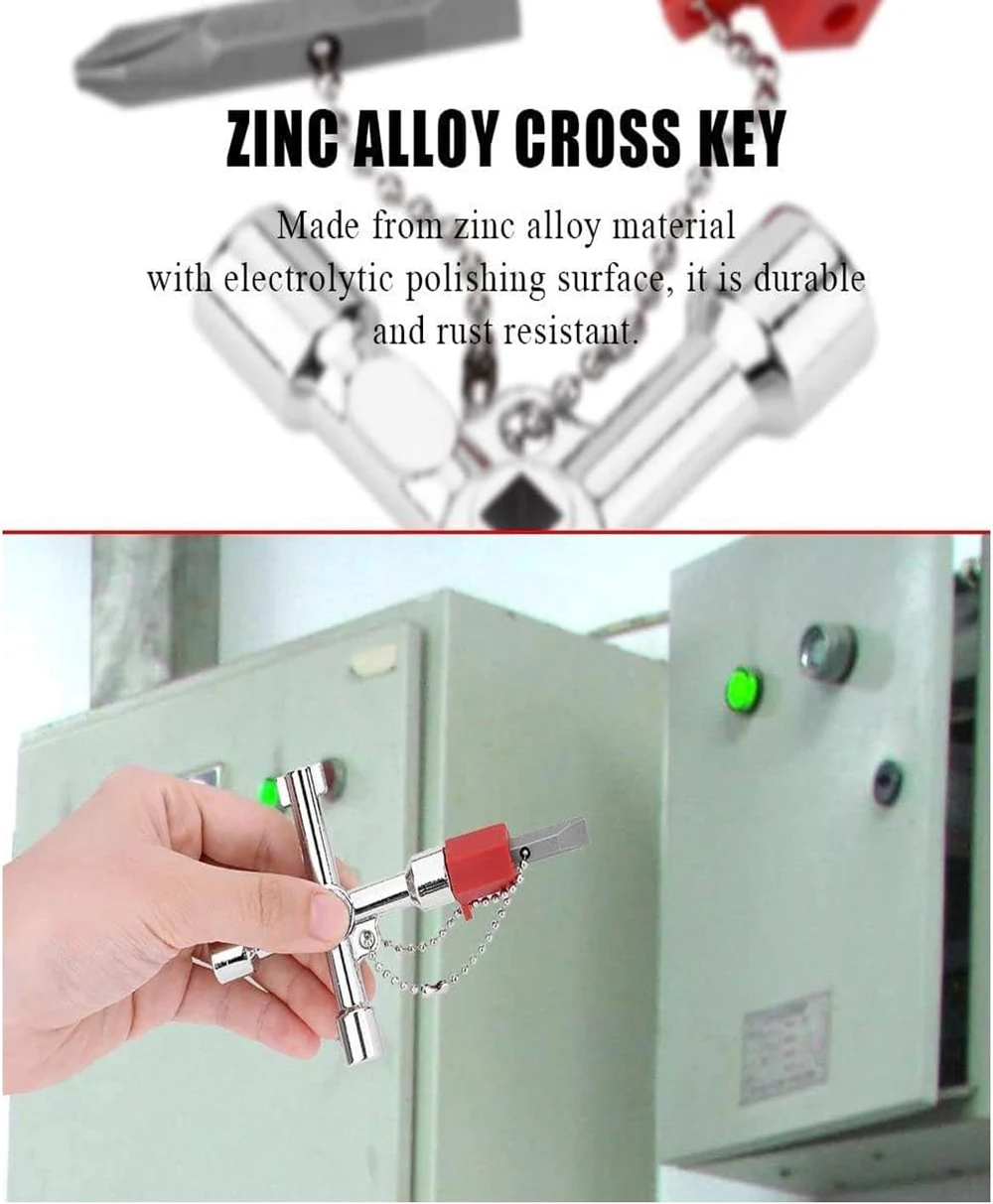 Multifunktionaler Water Utility Triange Schlüsselschlüssel, Sanitärschlüssel, quadratischer Dreieckszug, elektrischer Schrank, Aufzugsschrank – Detail 9