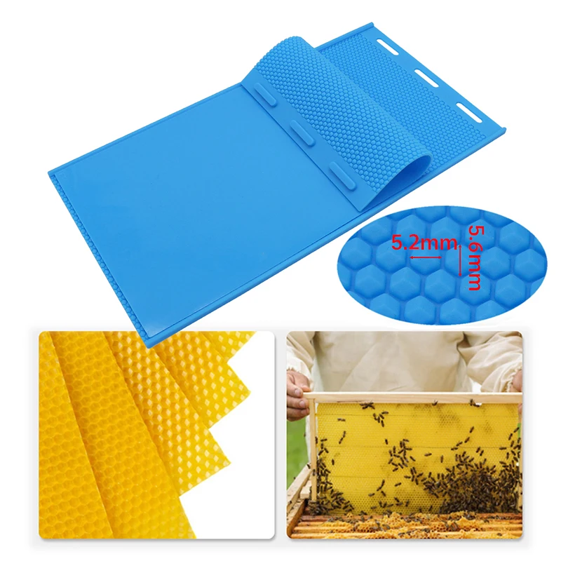 1set Apiculture Silicone Beeswax Honeycomb Mold Flexible Wax for Machine Foundation Sheets Press Embosser Wax Nest Base Making