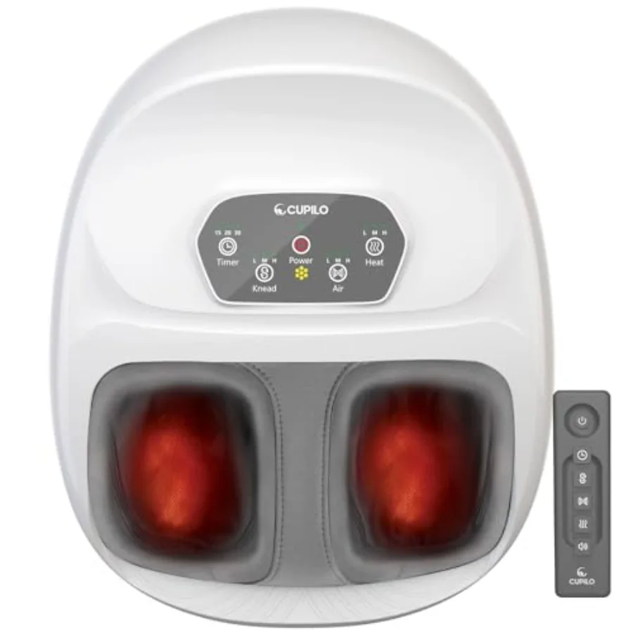 

Foot Massager with Heat Upgraded Full Feet Shiatsu Massage Remote Control Multi-Level Settings for Neuropathy for Women Men Whi