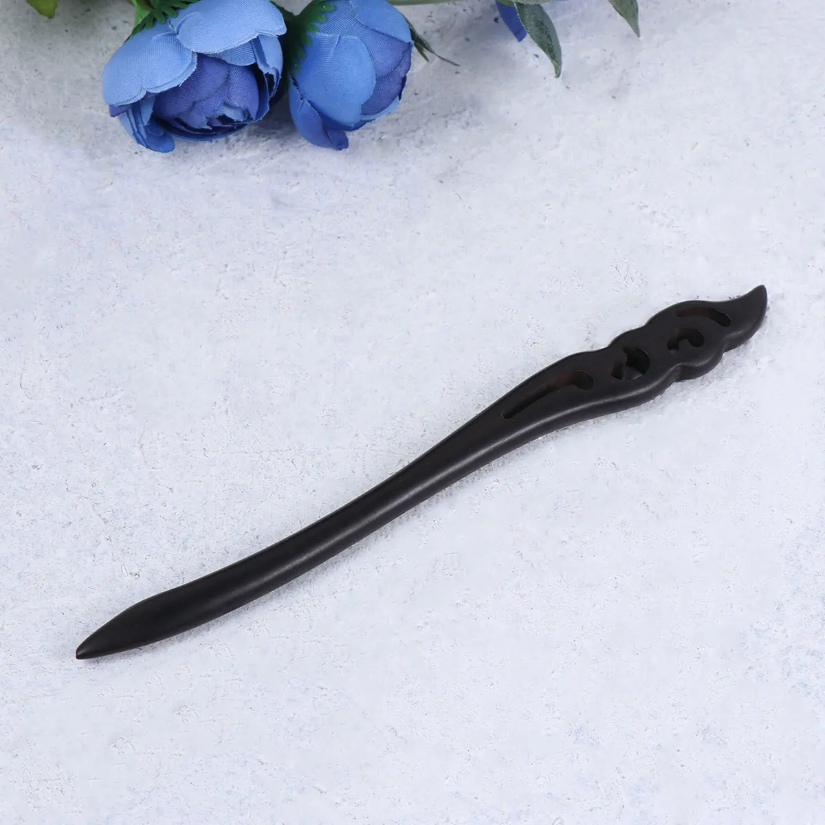 

2pcs Black Ebony Wooden Hairpin H made Headdress Durable Retro Elegant Style Women Accessories Wedding Party Gifts