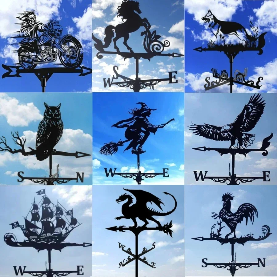 

Металлическая навесная лопатка, железная навесная лопатка, индикатор направления ветра Sea Rover, украшение для сада, уличное украшение для крыши, садоводство