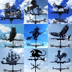 Metal Weathervane,Witch Iron Weather Vane,Sea Rover Wind Direction Indicator Garden Decoration Outdoor Roof Decoration Gardening