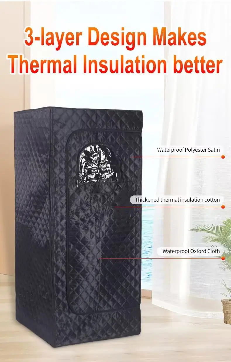 Full Body Steam Sauna Rooms with 3L Steam Pot One Person Sauna Spa with Temperature Remote Control Detox Therapy Sauna Box Tent