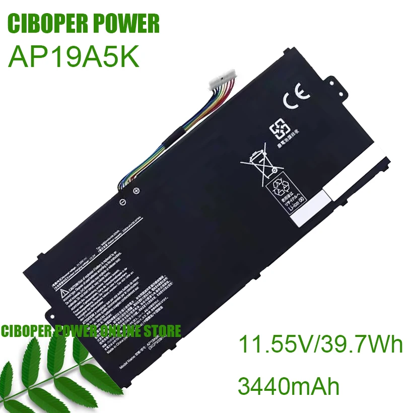 Laptop Battery AP19A8K AP19A5K 11.55V/39.7Wh For Chromebook 311 Cp311-1HN-C2dv Cp311-2H-C679 CB311-9H CB311-9HT 511 R752TN N17Q8
