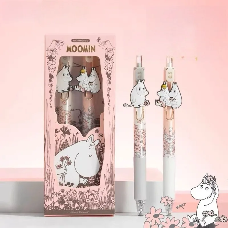 Moomin Cute Retractable Gel Pens 0.5mm Fine Point Smooth Writing Ballpoint Pens Daily School Stationery Supplies for Students view 3