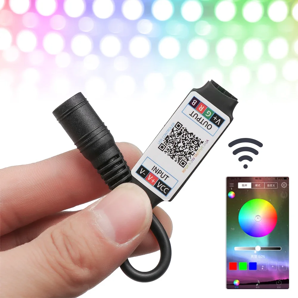 Mini LED Bluetooth RGB Strip Light Controller 12V Wireless Smart Phone Control DC 5-24V 6A for RGB 3528 5050 Strip