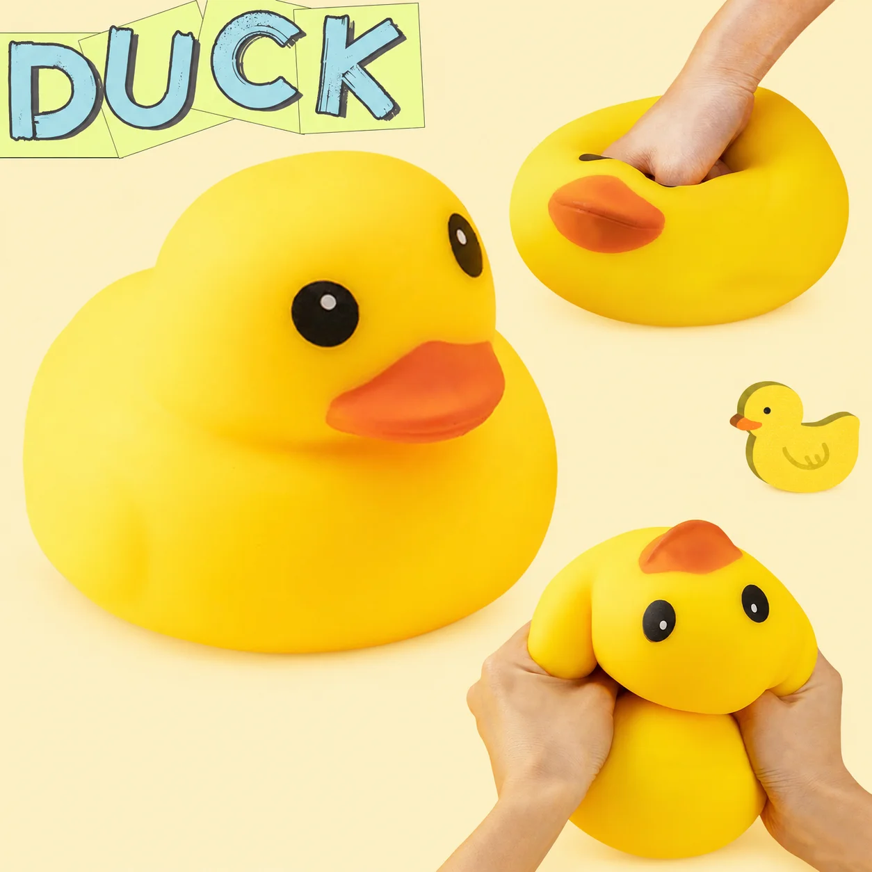 Jumbo Duck Squishy Slow Rising Stress Relief Toy Cute Yellow Duck Squeeze Toy