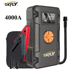 New 4000A Car Jump Starter 4 In 1 Pump Air Compressor Starting Device 59.2Wh Power Bank Car Booster Digital Tire Inflator 150PSI