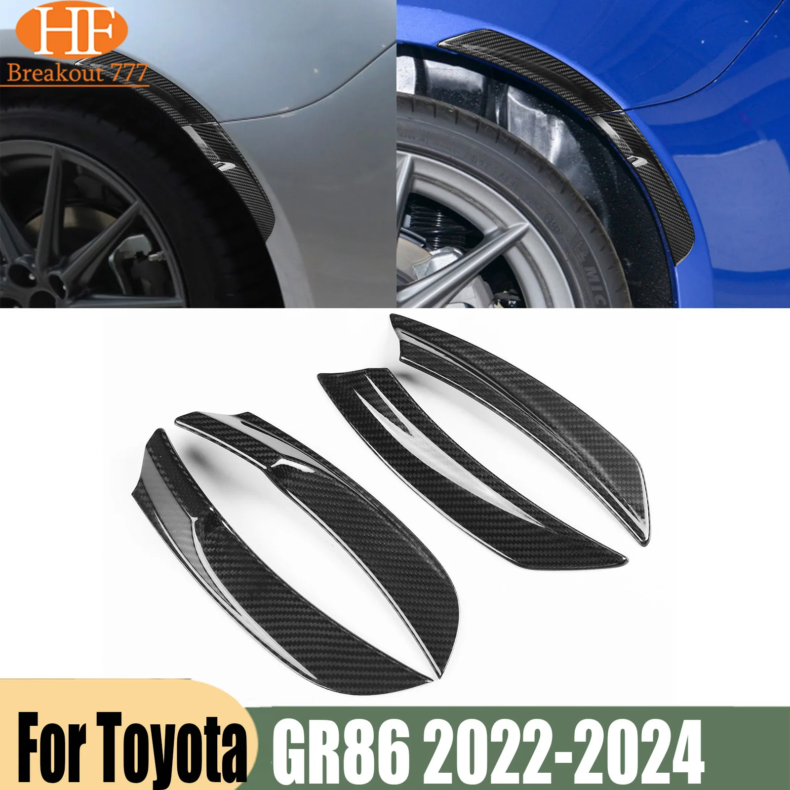 For Subaru BRZ GR86 2022 2023 2024 Rear Wheel Eyebrow Eyelid Arch Trim Real Carbon Fiber