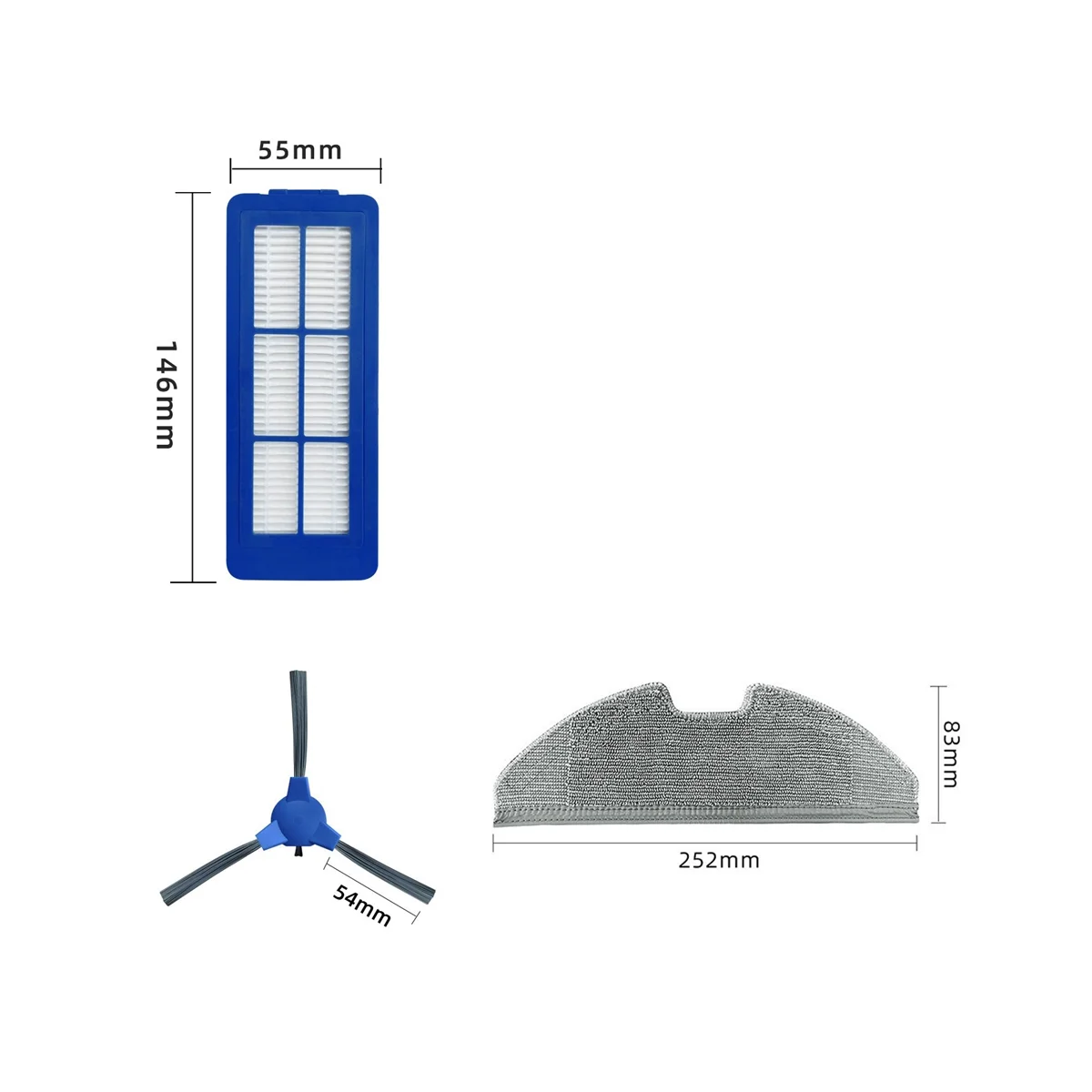 สําหรับ RoboVac G10 G20 G30 HEPA FILTER Mop ผ้าหลักแปรงด้านข้างเครื่องดูดฝุ่น