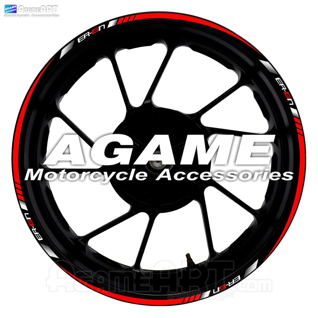 For ER6N Motorcycle Wheel Stickers Reflective 17inch Stripe Rim Inside of Hub Waterproof Decals Accessories