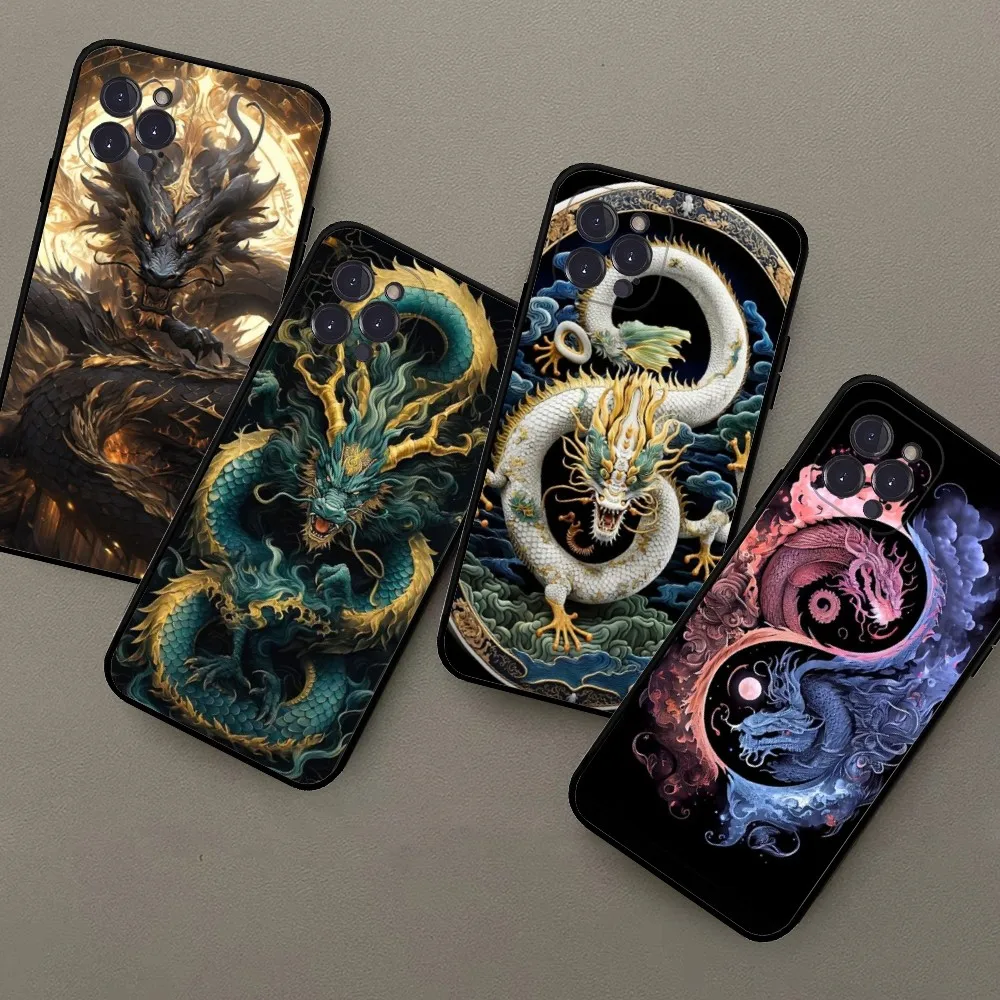 Dragon China Phone Case For iPhone 15 14 13 12 Mini 11 Pro XS Max X XR SE 6 7 8 Plus Soft Silicone Cover