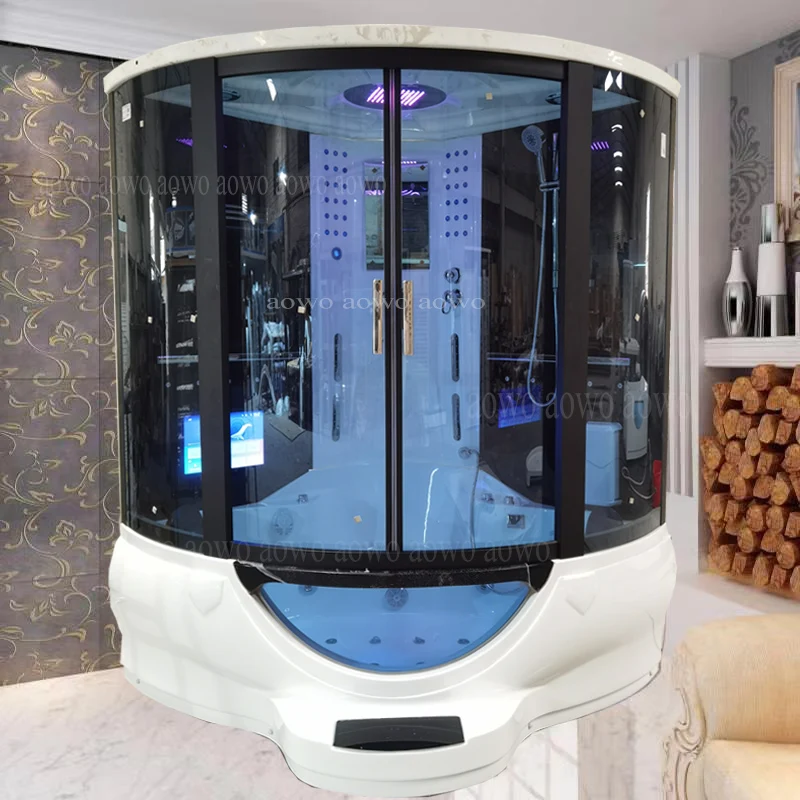 

American Corner Luxury Wet Steam Sauna Box High Quality Stainless Frame Glass Bathroom Industry Use With TV Seks Film Watching