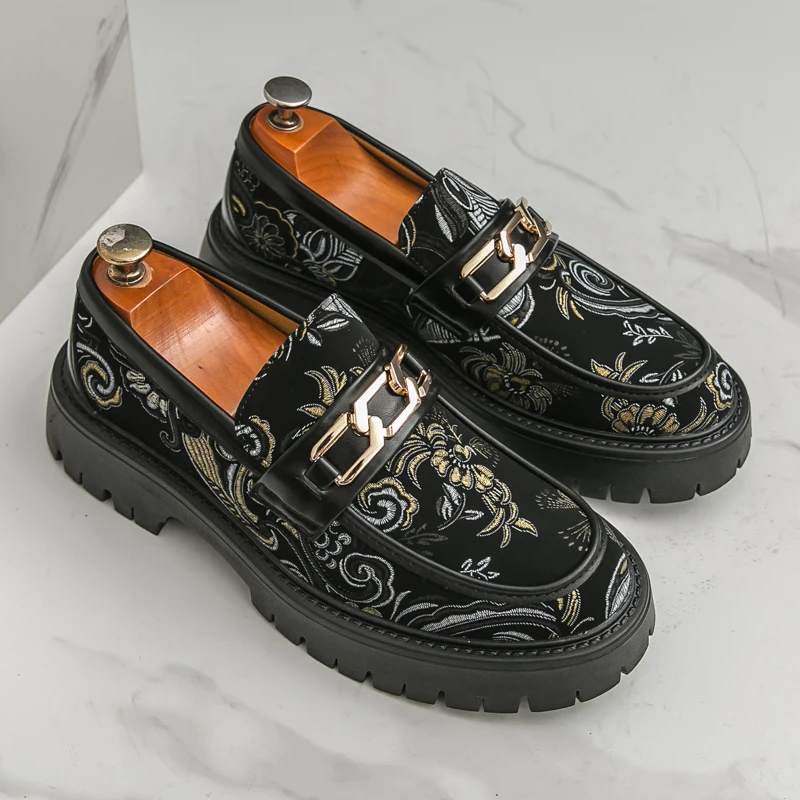 

Красочные лоферы, мужские модные деловые повседневные мужские туфли на толстой подошве, размер 38-46