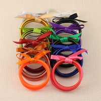 CARTER LISA 3Pcs Classice Buddhist Temple Rush Bracelet Soild Color Jelly Bowknot PVC Silicone Yoga Bracelets Bangles Jewelry