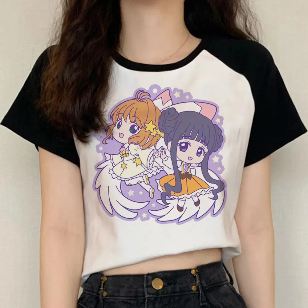 Sakura Card Captor t-shirt female 80s Trendy graphic hip hop korean clothes t-shirt Y2k streetwear women Gothic Digital Colorful