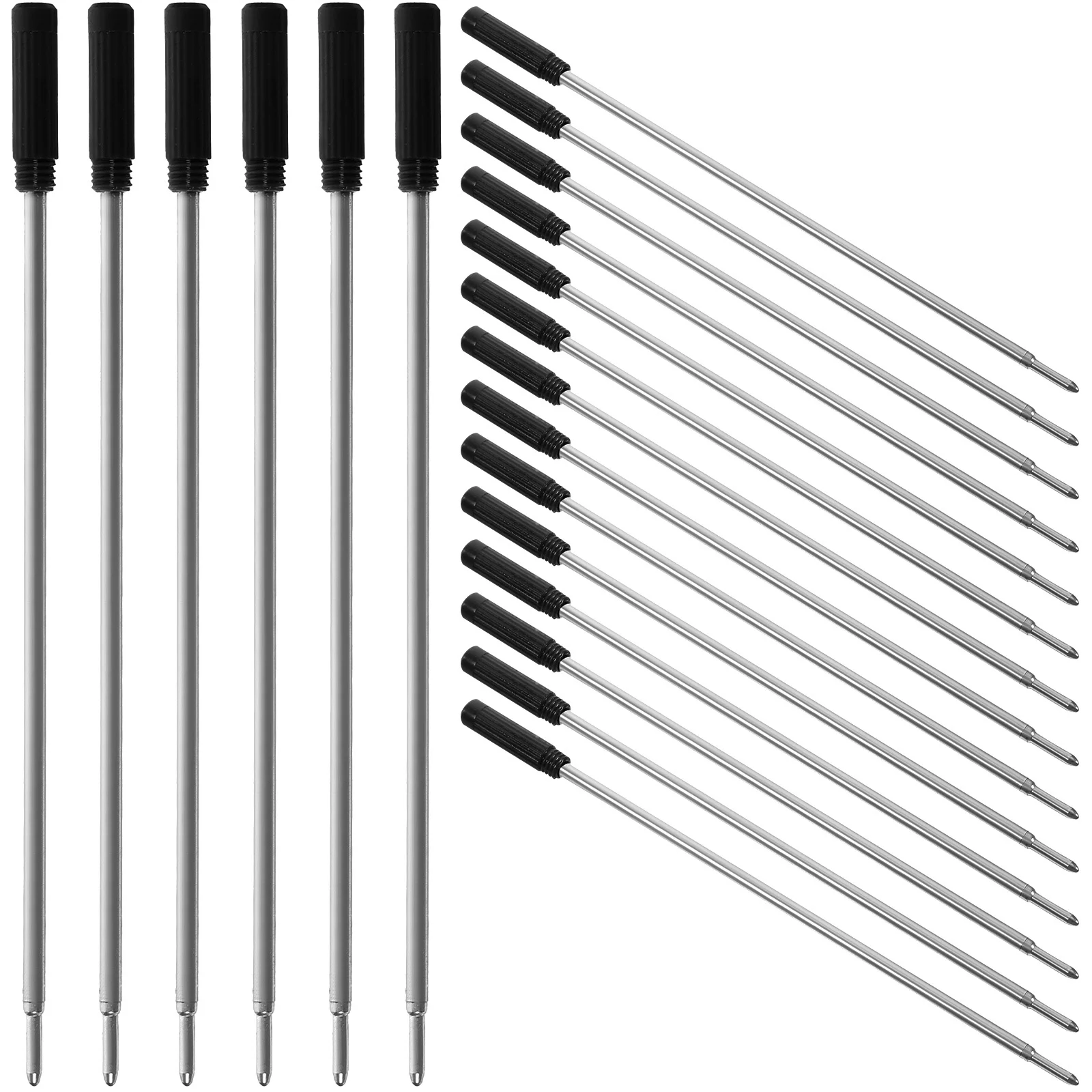 20Pcs Portable Lightweight Ballpoint Pen Refills Safe Gel Pen Replacement Easy Install Students Stationery