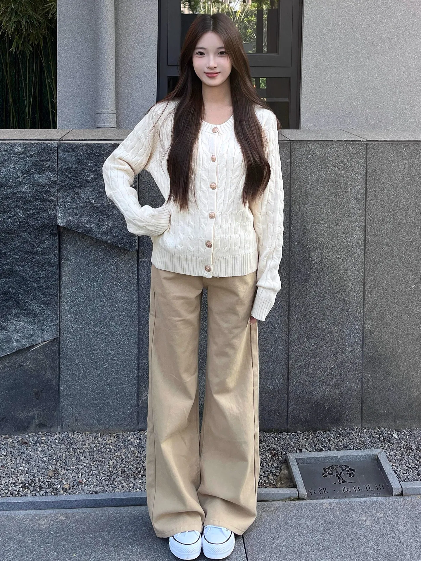 

Khaki Low Waist Fleece Lined Thickened Micro Flared Jeans Women's Autumn Winter Loose Not Legging Tall Extended Hoof Pants