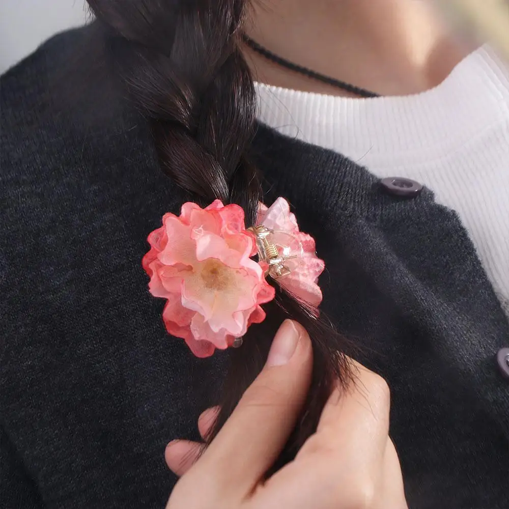 

Fairy Cloth Flower Hair Claw Korean Style Ponytail Holder Children Hair Catches Simulated Flower Headdress Hair Crab Clip Party