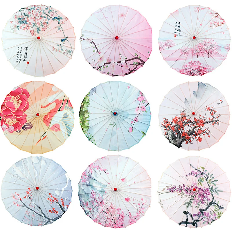 Ancient Style Oil Paper Cloth Umbrella Chinese Style Dance Performance Indoor And Outdoor Ceiling Decoration Silk Craft Parasol