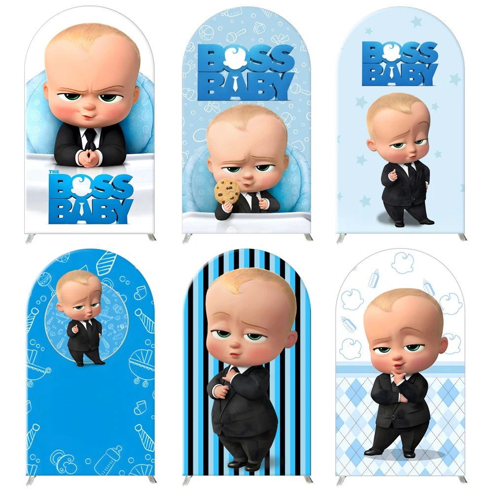 

The Boss Baby Arch Backdrop Cover Kids Boy 1St Birthday Party Decor Newborn Baby Shower Photography Background Elastic Fabric
