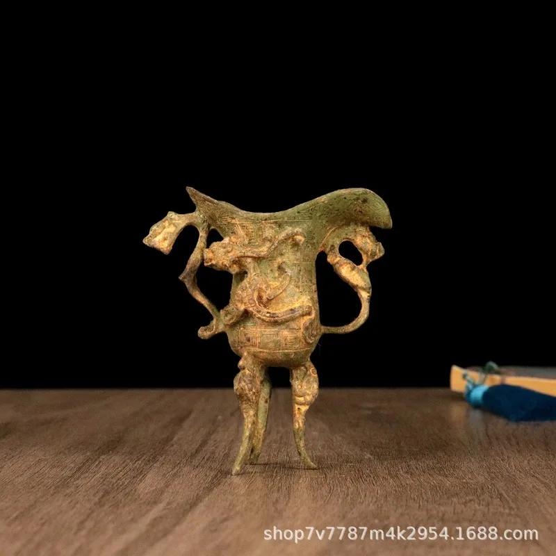 Brass Alloy Craft Pixiu Dragon Wine Cup Home Decorative Ornament