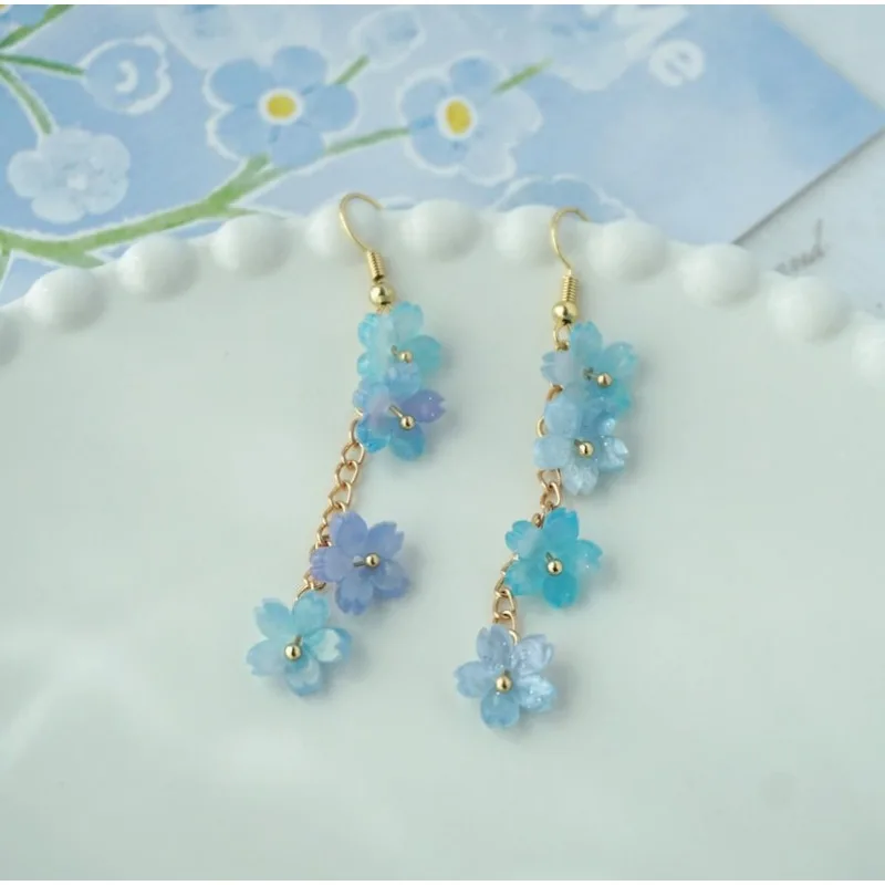 Forget-me-not flower earrings, cherry blossom earrings
