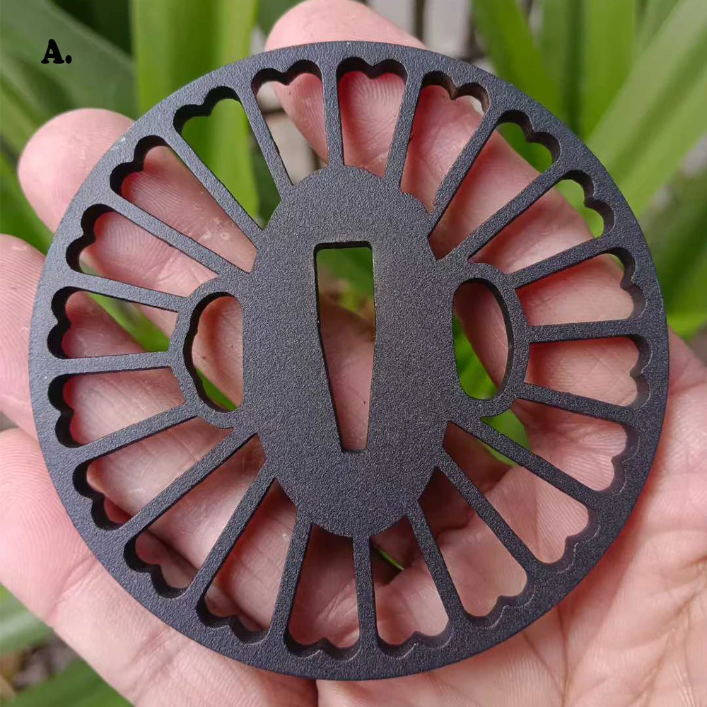 Tsuba Iron Laser Cutting,Frosted, Matt Color,  DIY Japanese Katana Handle Guard, Koshirae, The Mountings of Japanese Swords,New