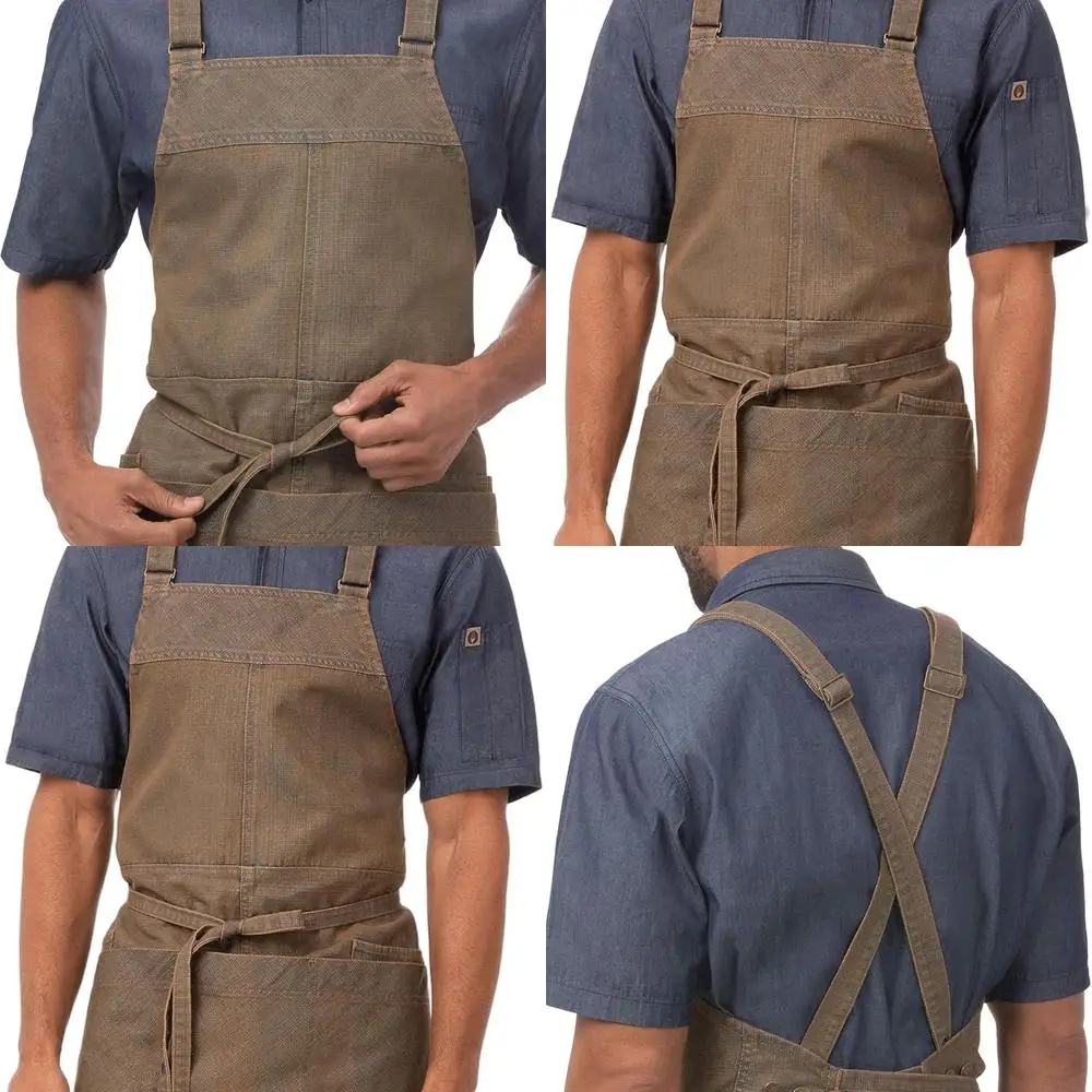 

Unisex Chef's Uptown Cross-Back Kitchen Bib Apron
