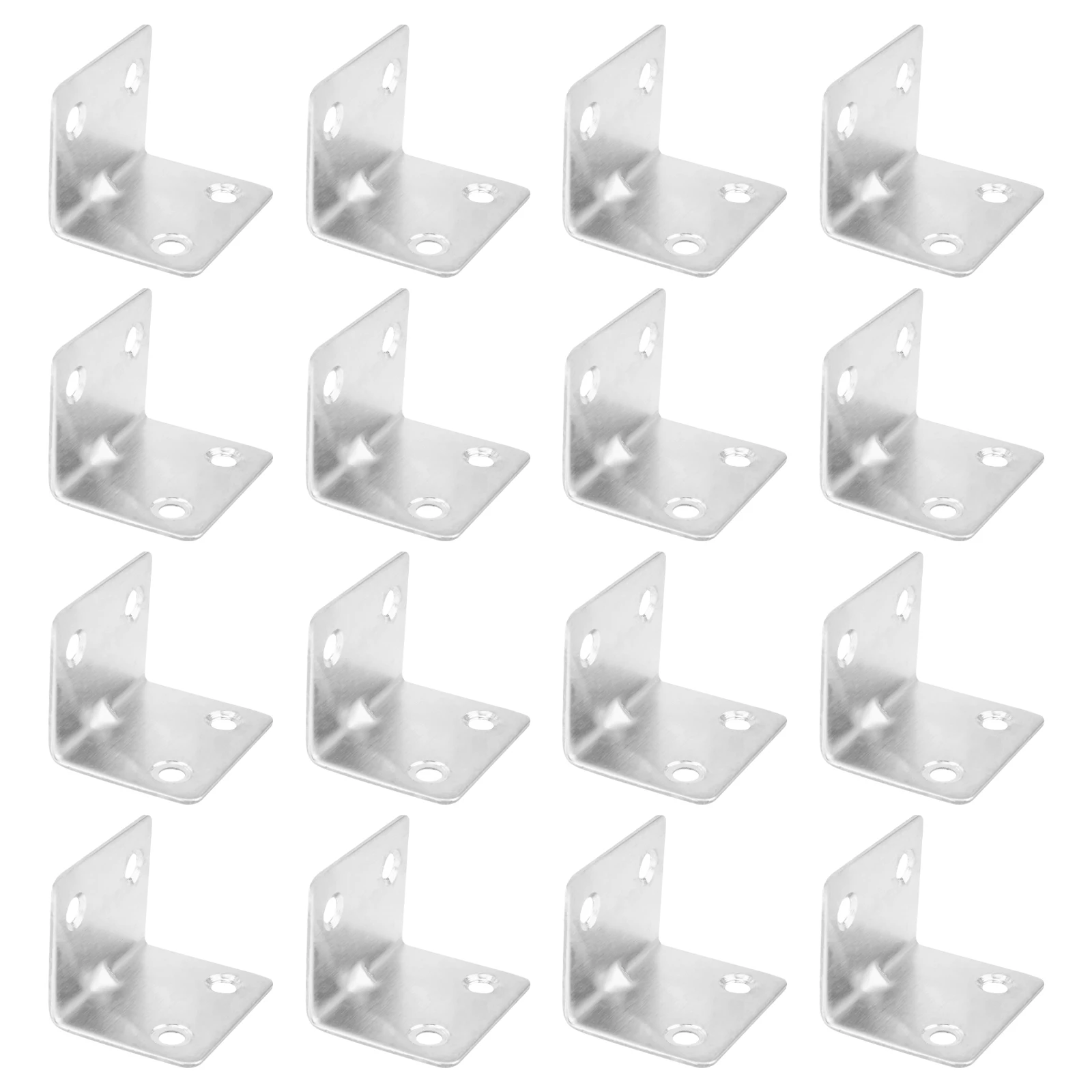 

16 pcs Stainless Steel Angle Brackets Heavy Duty Shelf Support Corner Brace Right Angle Joint Fastener Furniture Hardware Strong