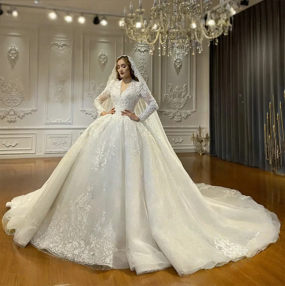 Customized Luxury Order Bridal Dresses Long Sleeves Amanda Novias Official