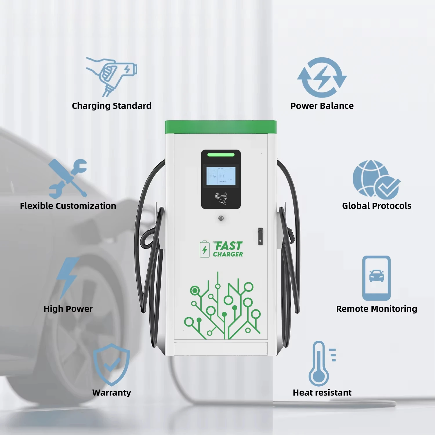 UL Certified DC Fast EV Charger, High-Security Smart Charging Station with OCPP 1.6/2.0, CCS1 & CHAdeMO Support