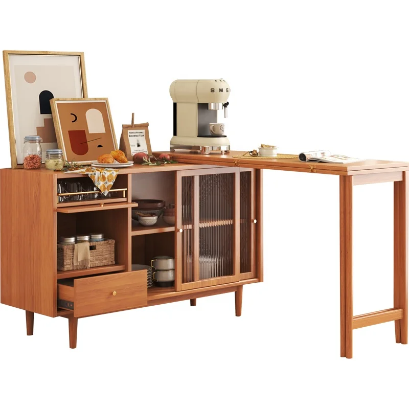 

for Multifunction Dining Table Sideboard Integrated Design Large Sliding Door Storage Cabinet Small Apartment Foldable Dining