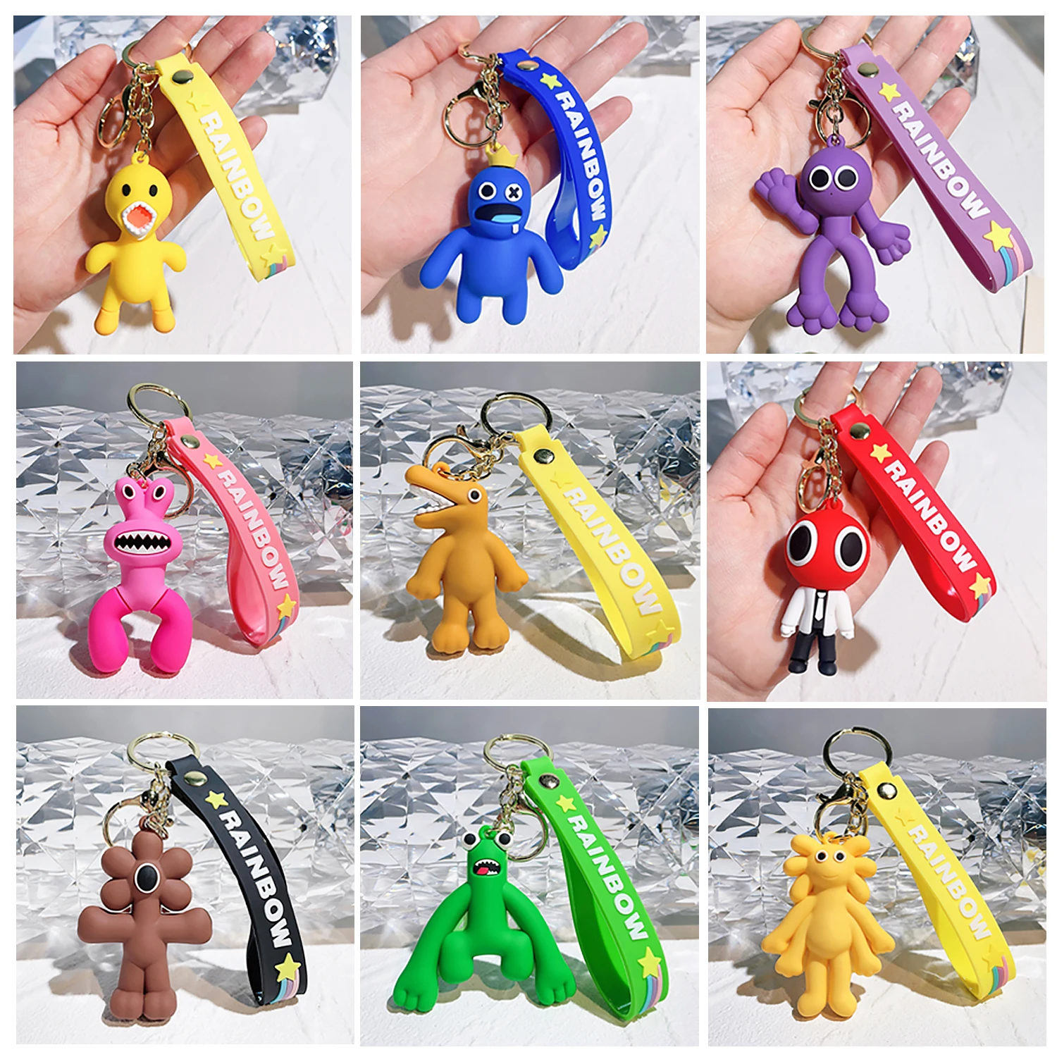 New Game Roblox 3D Cartoons Figures Modelsilicone Backpack Car Decoration Keychain Doll Pendant Toys Children Christmas Gifts