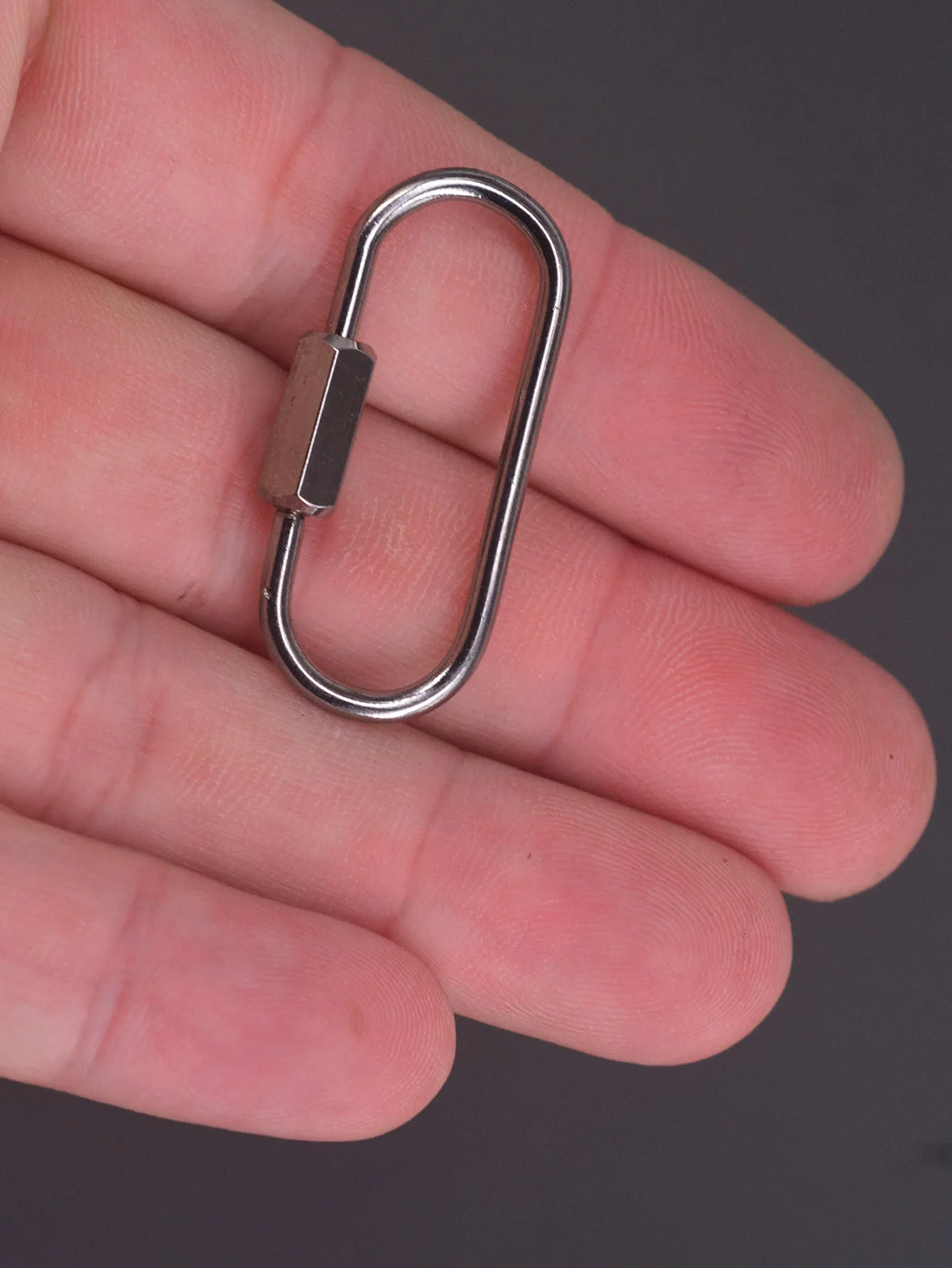 Jet Black Brass Wire Carabiner Keyring - Screw Locking Oval Run Course 4 Sizes Available 36mm to 80mm EDC DIY Key Chains image 3