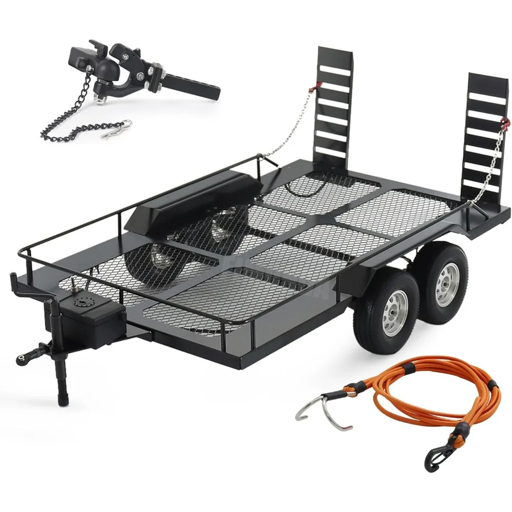 

RC trailer Metal 1/10 scale rc trailer for 1/10 RC crawler Axial SCX10 TRX4 TRX6 1/10 rc crawler upgrades accessories